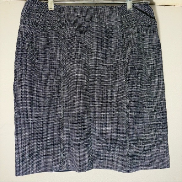 Banana Republic Elegant Tweed Navy Blue Pencil Skirt SZ 6 - Picture 1 of 6